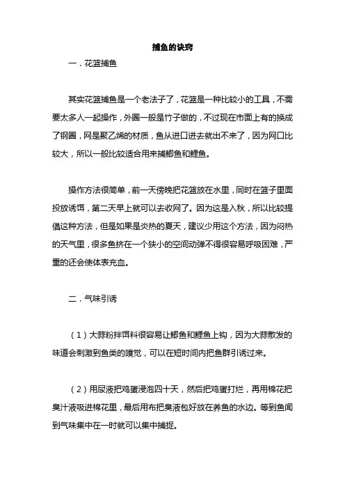 捕鱼的诀窍