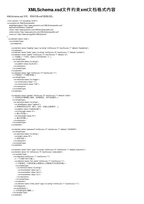 XMLSchema.xsd文件约束xml文档格式内容