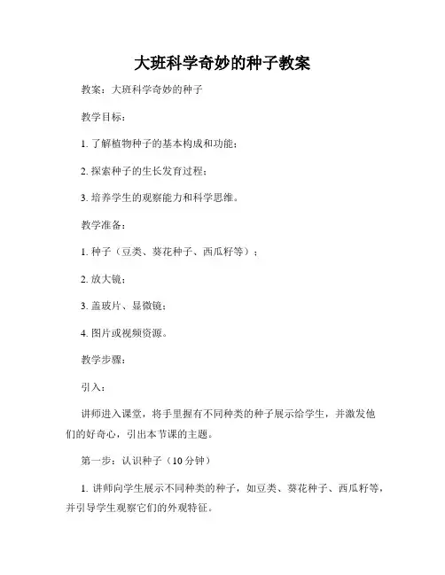 大班科学奇妙的种子教案