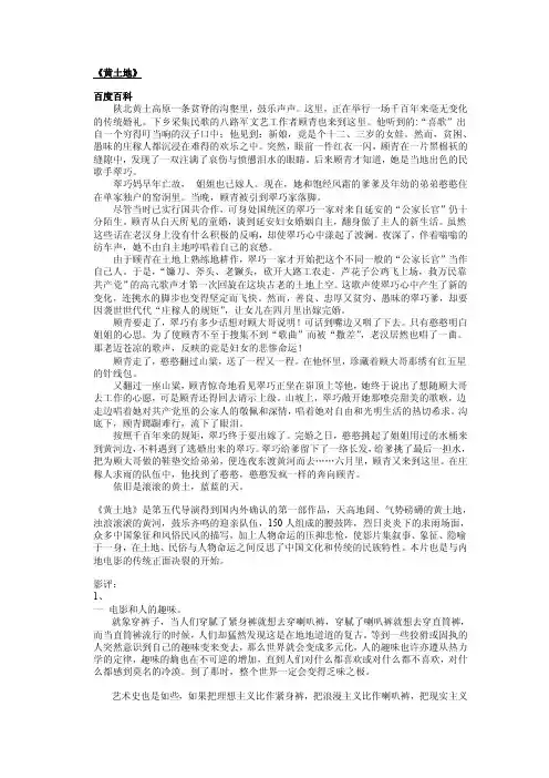 黄土地介绍及影评.