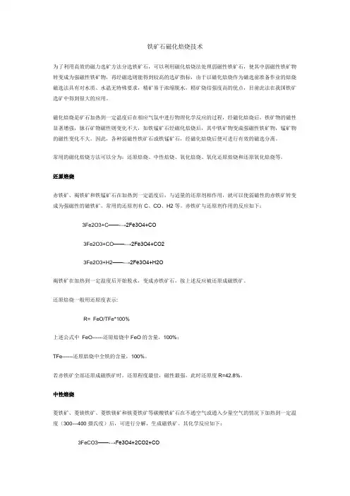 铁矿石磁化焙烧技术