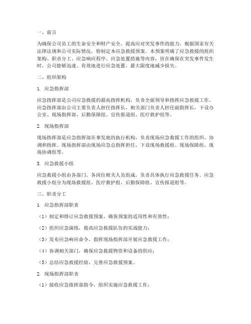 公司应急救援预案职责