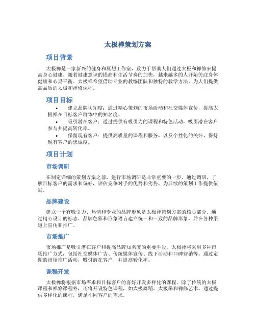 太极禅策划方案