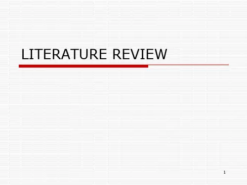 LITERATUREREVIEW文献综述 (课堂PPT)