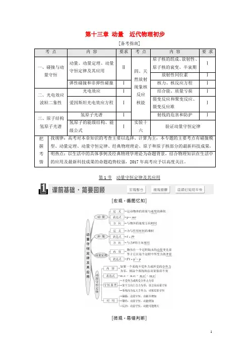 高三物理一轮复习第十三章动量近代物理初步(选修35)
