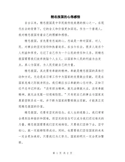 精忠报国的心得感悟