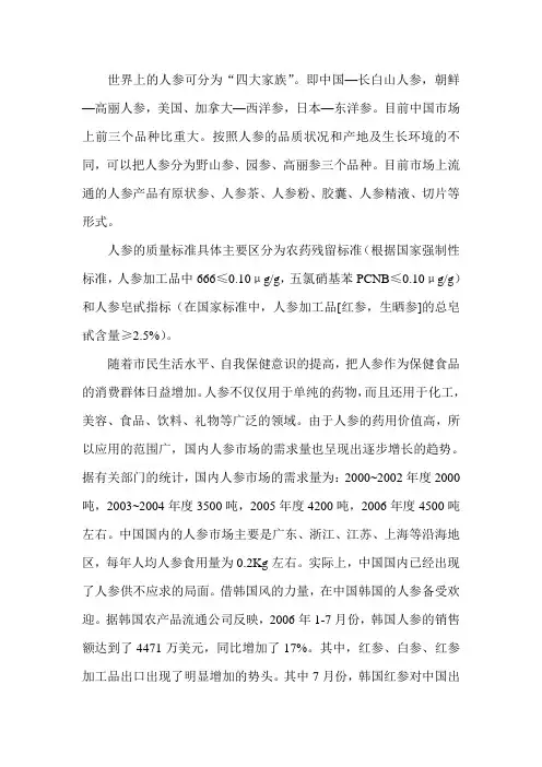 人参市场调研
