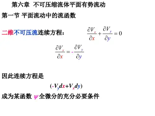 《工程流体力学》第六章  不可压缩流体平面有势流动