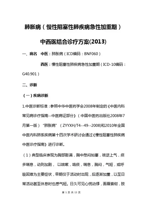 肺胀病2013
