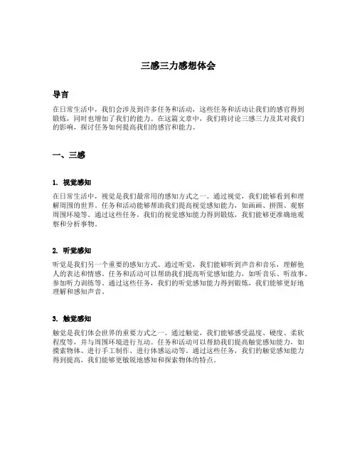 三感三力感想体会
