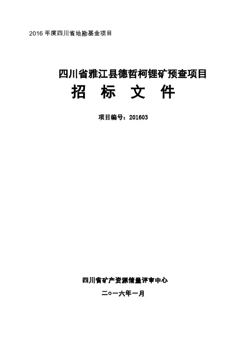 四川省地勘基金项目