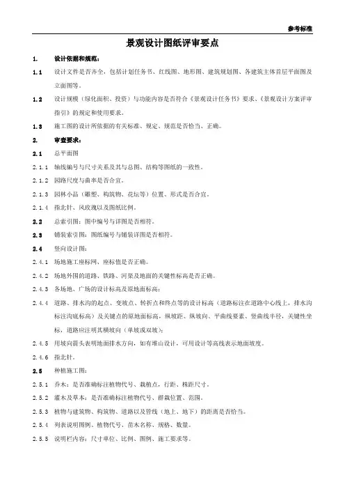 景观设计图纸评审要点(参考标准)