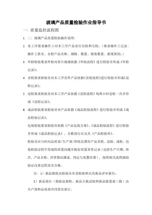 玻璃产品质量检验作业指导书1