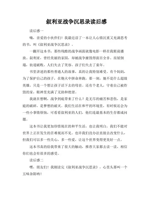 叙利亚战争沉思录读后感