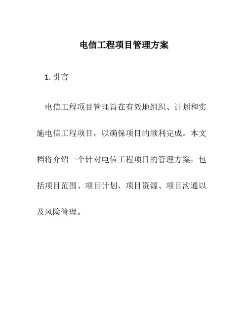 电信工程项目管理方案