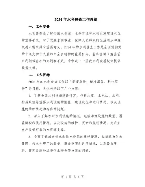 2024年水利普查工作总结