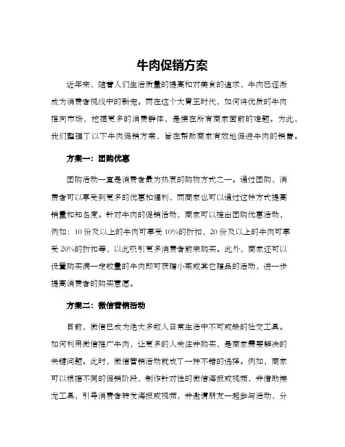 牛肉促销方案