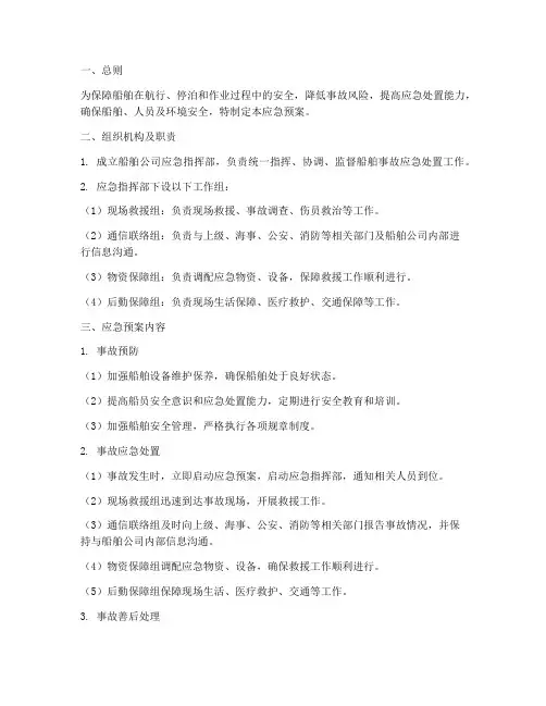 船舶公司应急预案