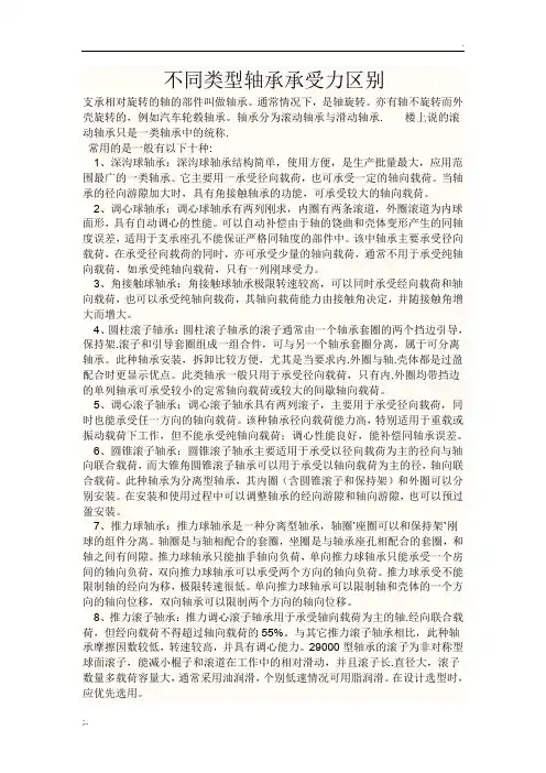 各轴承受力情况