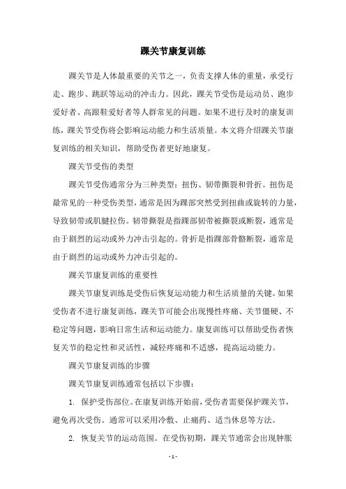 踝关节康复训练