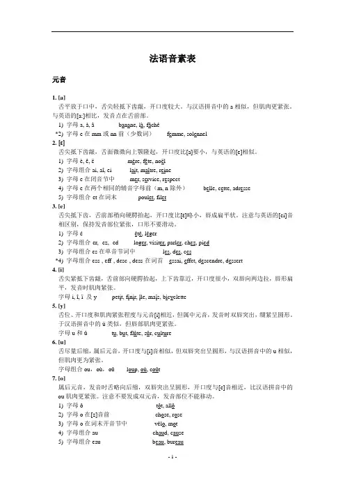 法语音素表