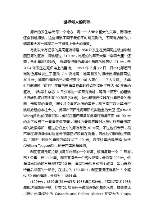 世界最大的海浪