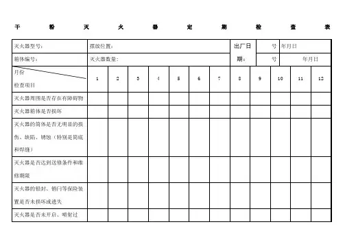 干粉灭火器定期检查表