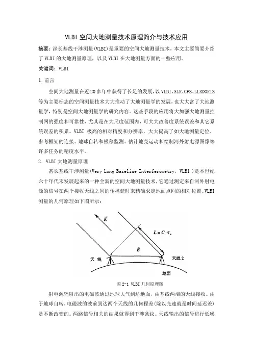 VLBI空间大地测量技术原理简介与技术应用