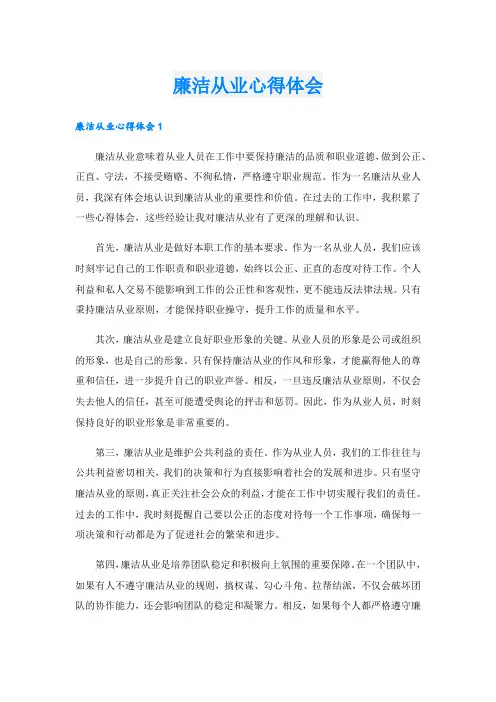 廉洁从业心得体会.doc