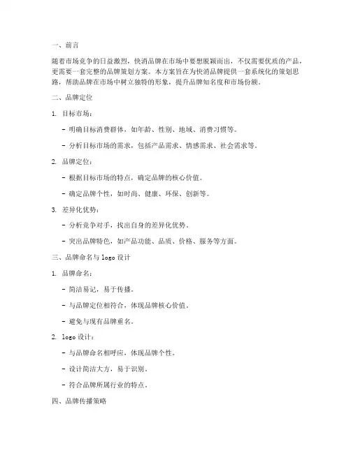快消品牌策划方案模板
