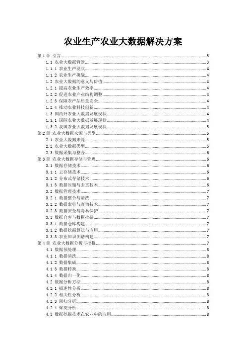 农业生产农业大数据解决方案