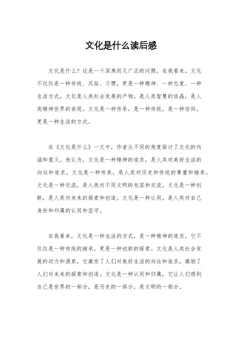 文化是什么读后感