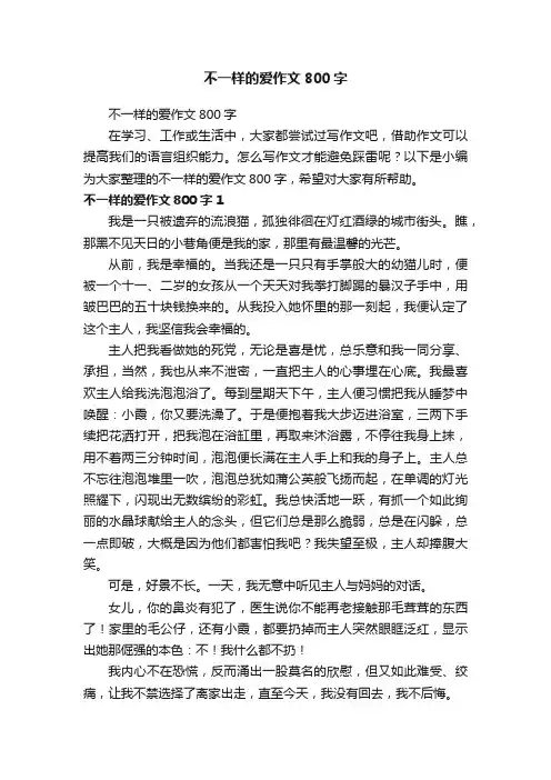 不一样的爱作文800字