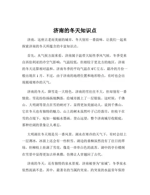 济南的冬天知识点