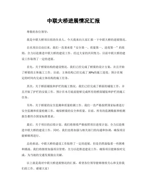 中联大桥进展情况汇报