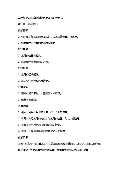 二年级少先队活动课教案党是太阳我是花