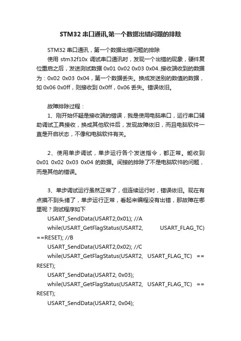 STM32串口通讯,第一个数据出错问题的排除