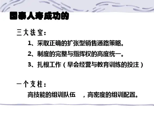 人寿保险公司的早会经营PPT(15张)