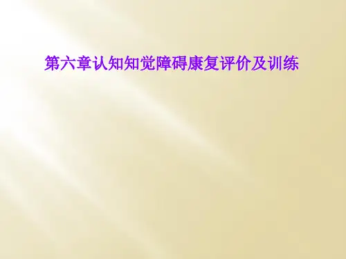 第六章认知知觉障碍康复评价及训练