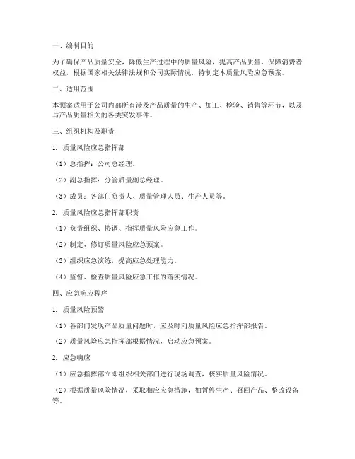 质量_风险应急预案