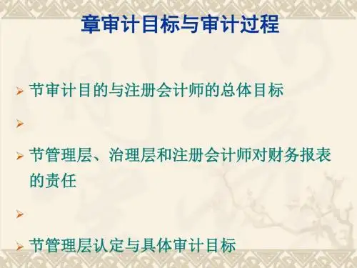 审计目标与审计过程(PPT 52张)