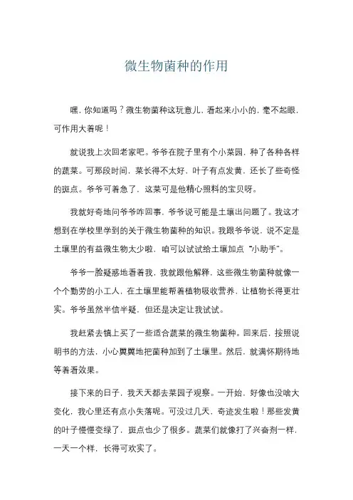 微生物菌种的作用