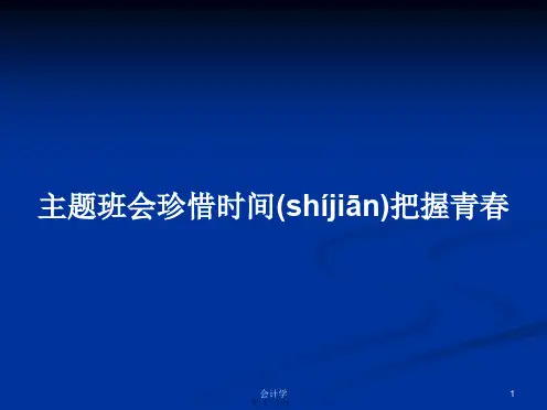 主题班会珍惜时间把握青春学习教案