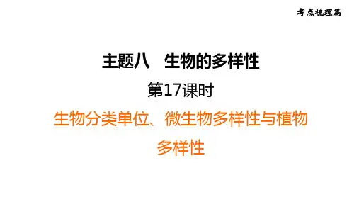 福建省生物中考复习：考点梳理篇第17课时生物分类单位微生物多样性与植物多样性知识点总结与复习