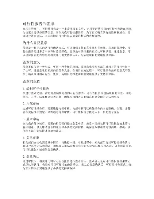 可行性报告咋盖章