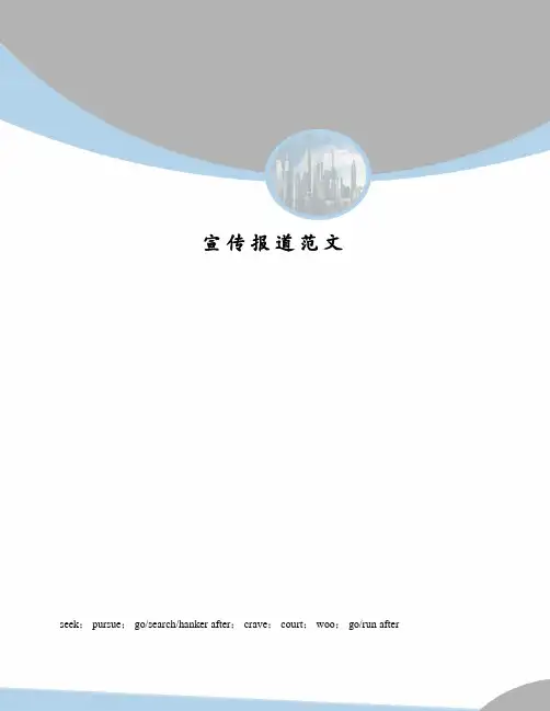 宣传报道范文
