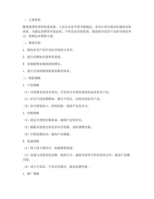 家具销售方案主题