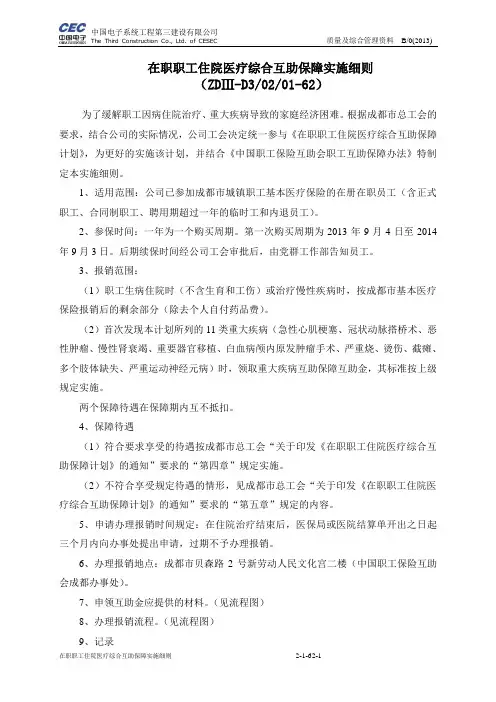 D3-02-01-62 在职职工住院医疗综合互助保障实施细则