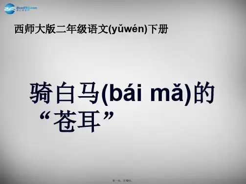 二年级语文下册 第六单元《骑“白马”的苍耳》课件6 西师大版