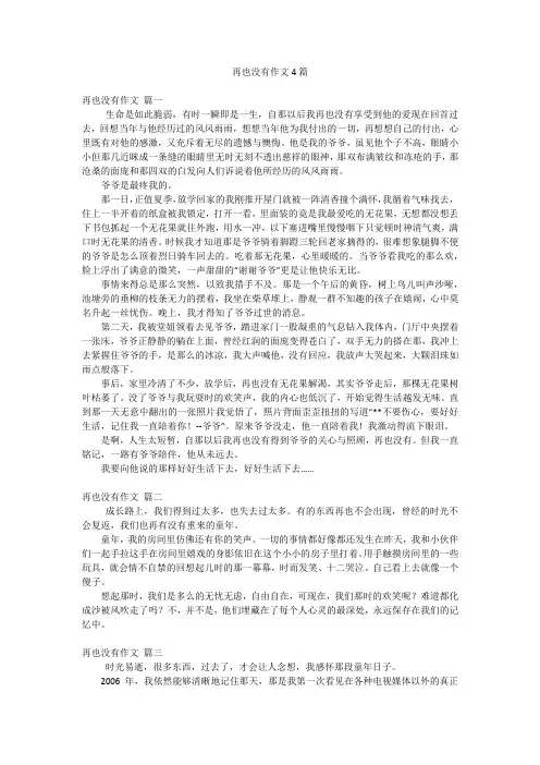 再也没有作文4篇